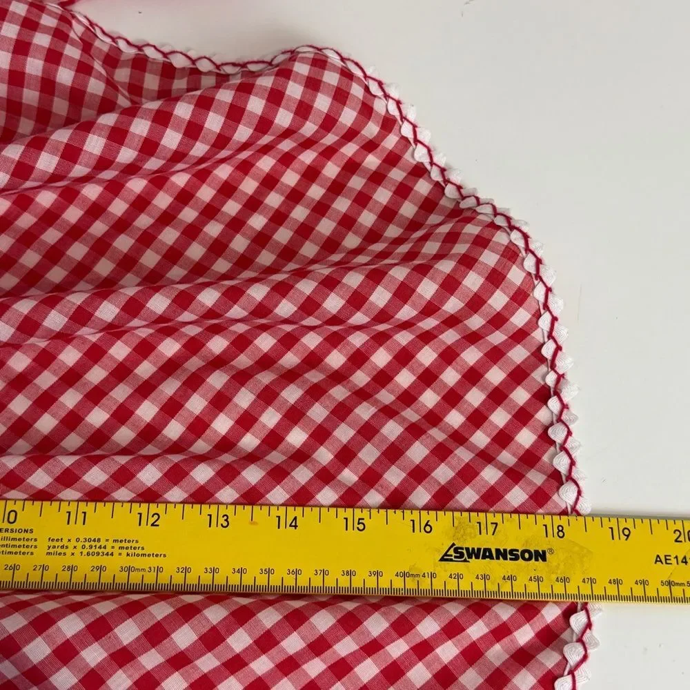 Vintage Handmade Red White Gingham Half-Apron 1950s